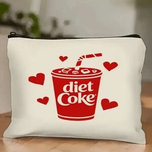 Diet Coke Themed Cosmetic Bag - Red and Cream